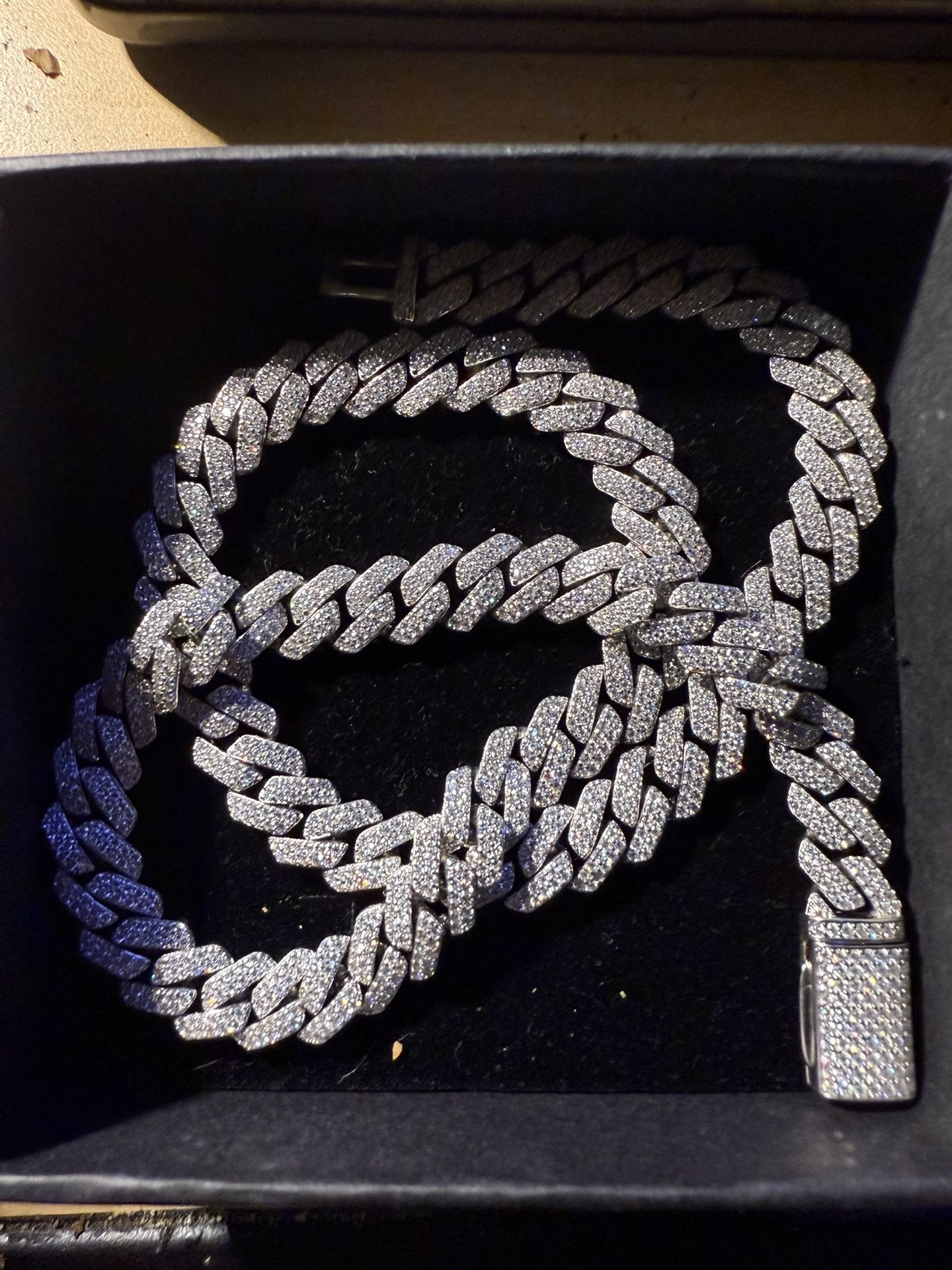 12MM Moissanite Lab Diamond Men’s 20 Inch Chain