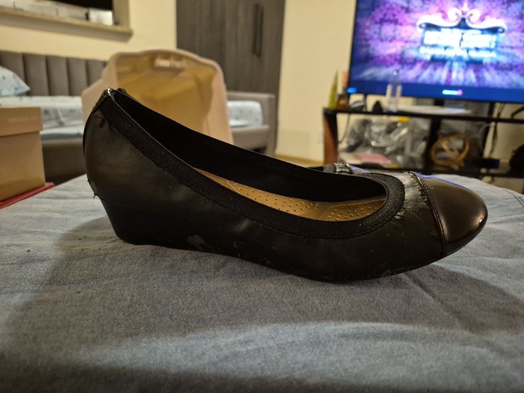 Dark Brown Wedge Pumps Size 8