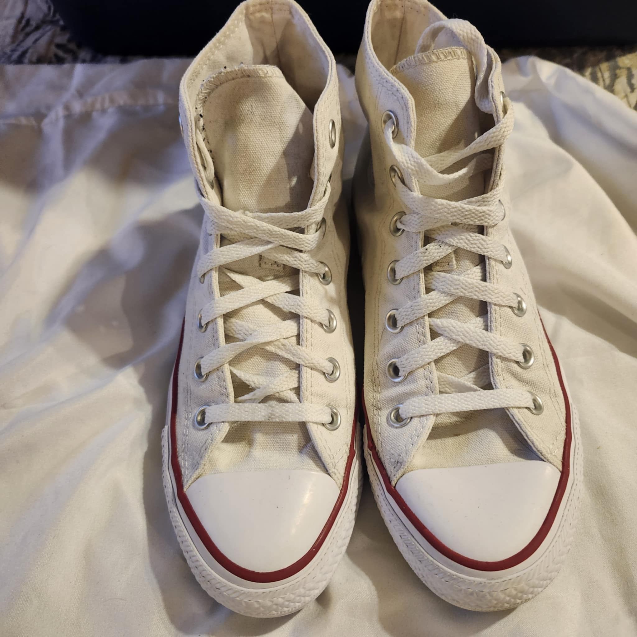 White converse high tops