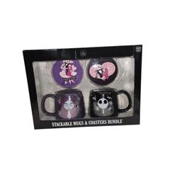 The Nightmare Before Christmas Coffee Mug Set Stackable Mugs And Coaster Bundle