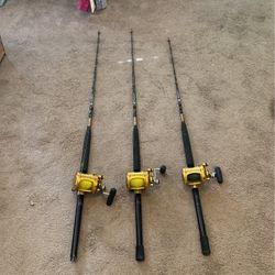 Penn 30 VSW 2-Speed Rod And Reel Combo (x3)