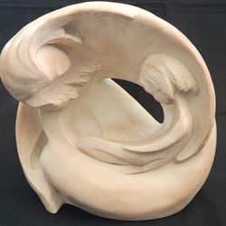 Austin Sculpture Mother&Daughter  'The Beginning' by David Fisher Signed 12"X12"