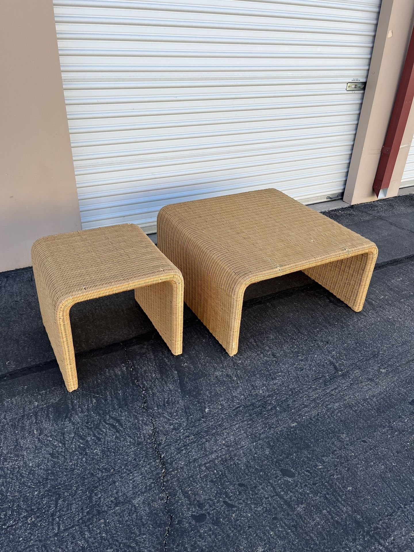 Boho Rattan Coffee And End Table ( Can Deliver For $10 )