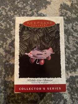 1996 Vintage Hallmark Christmas Ornament- Kiddie Car Murray Airplane