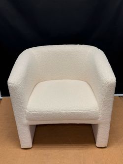 New Cream Boucle Barrel Accent Chair