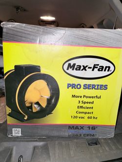 Max-Fan Pro Series 16” Inline Fan (2943 CFM) NEW READ DESCRIPTION ‼️