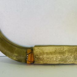 Vintage Mounted Steer Cow Bull Horn Taxidermy Rawhide And Wood Mounted