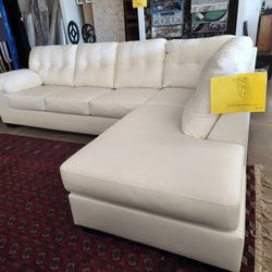 White faux leather Ashley Sectional 🌟 color options 