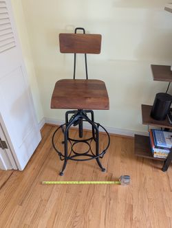 Wood + Metal High Top Swivel Chair
