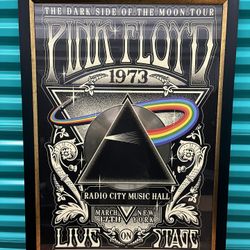 Framed Pink Floyd Radio City Music Hall 1973 Poster