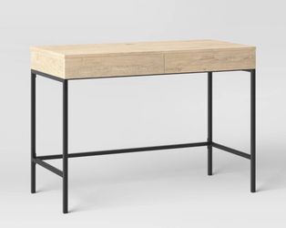 Wood Desk with Drawers & Charging Station