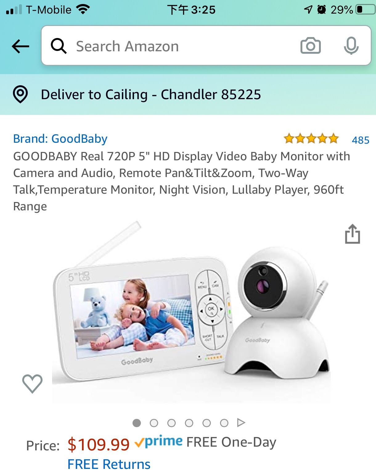 Baby Monitor with Camera and Audio, New