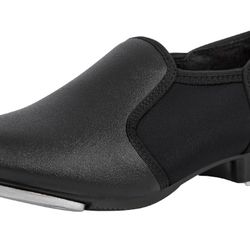 Linodes Unisex-Child Elastic Slip on Tap Shoe for Girls and Boys Tap Flat
