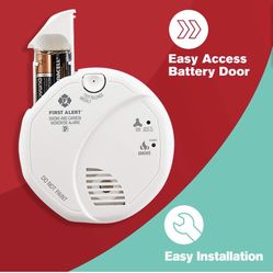First Alert Powered Alarm SCO5CN Combination Smoke and Carbon Monoxide Detector, Battery Operated, 1 Pack, White
