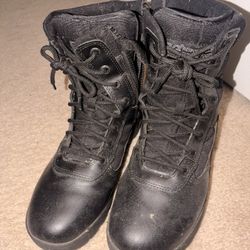 Black leather boots
