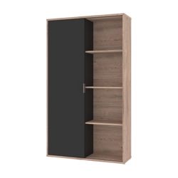 Storage Cabinet with 8 Cubbies - 36in W Rustic Brown & Graphite