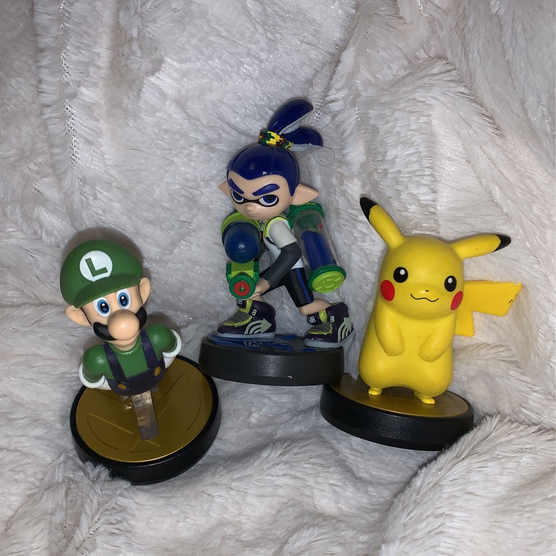 Lot Of 3 Amiibo Luigi Pokémon Splatoon Figures