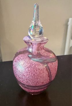 Hand blown glass perfume bottle