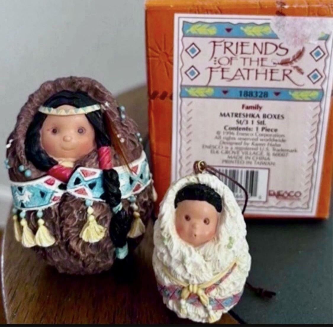 FRIENDS OF THE FEATHER FAMILY MATRESHKA BOXES FAMILY #188328 BY ENESCO RARE Friends of a Feather Matreshka Boxes Nesting Figure 1883284 Enesco 3" tal