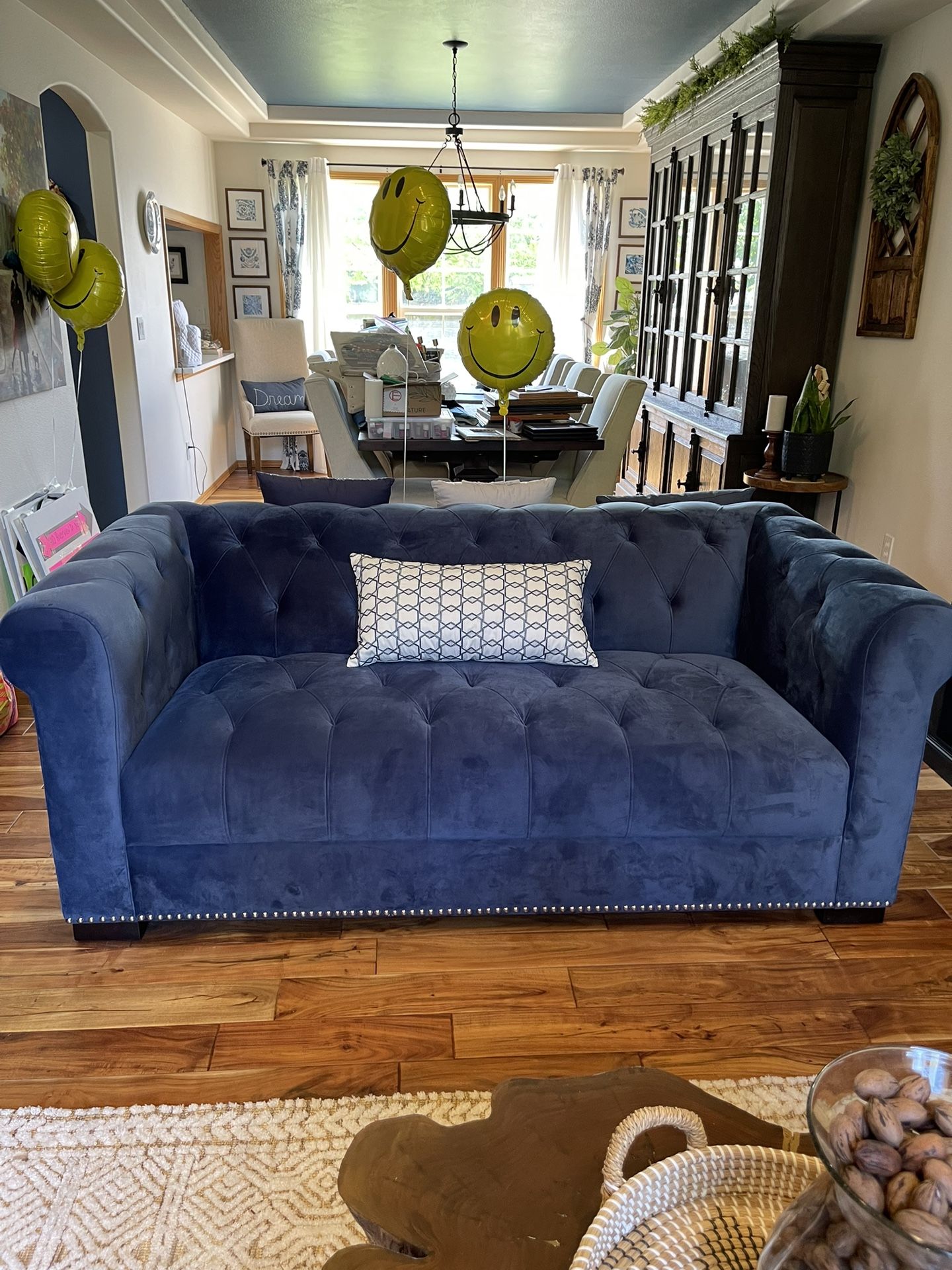 Small Blue Tufted Couch