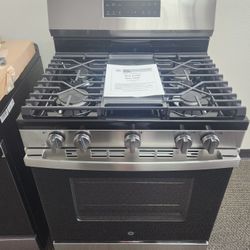30 in. 5-Burners Free-Standing Gas Range in Stainless Steel with Crisp Mode