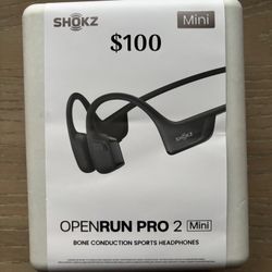 SHOKZ New OpenRun Pro 2 Mini -Open-Ear, Bone Conduction Sport Headphones -with Reflective Strip -Sweat Resistant, Workout Headphones -Secure, Wireless