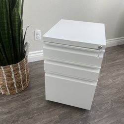 3 Drawer Mobile File Cabinet, Filing Cabinet Home Office for Letter, Legal Size, Fully Assembled Under Desk File Cabinet, White