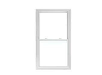 31.375 in. x 59.25 in. 50 Series White Single Hung Low-E Argon Glass Vinyl Fin Window, Screen Incl