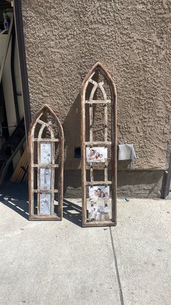 Rustic Gothic Arch Wood Photo Frame Set