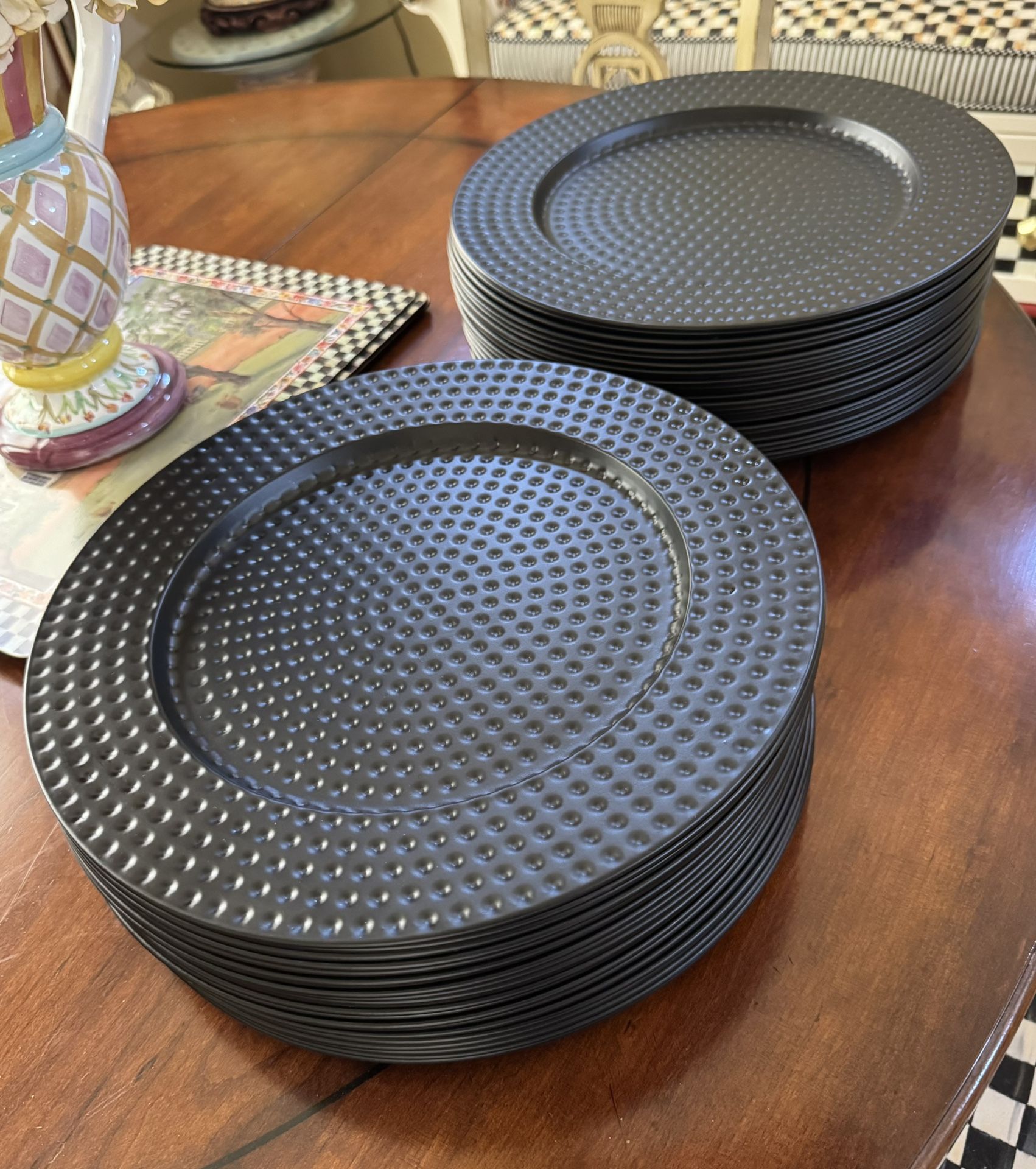 13” Metal Hammered Chargers (40 Available)