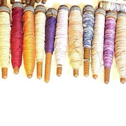Over 15 Primitive Wooden Thread Spools