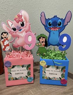 Disney Stitch &  Angel Birthday Centerpieces 