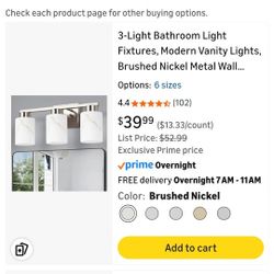 3 light bathroom fixture nickel