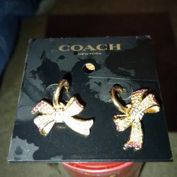 Women's - "Coach" ~ Bow Earrings ~ Brand New