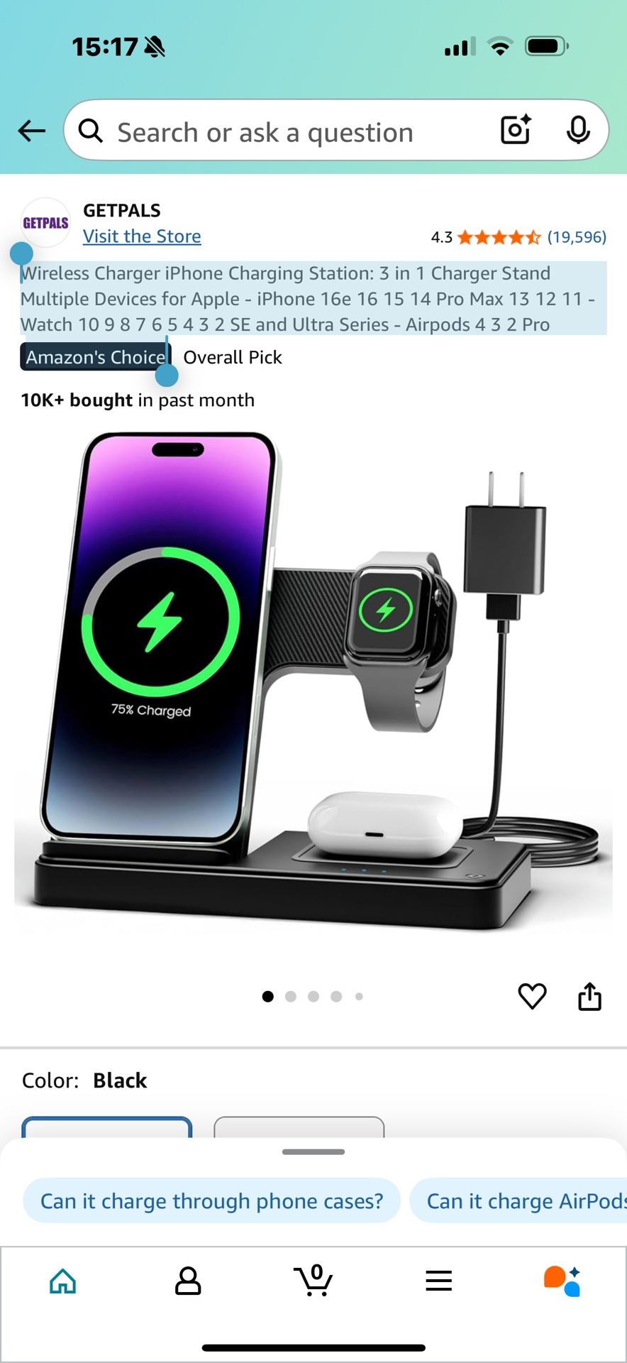 Wireless Charger 3 in 1 Black