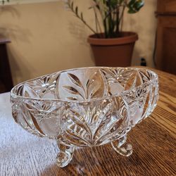Cut glass bowl, vase, sugar & creamer