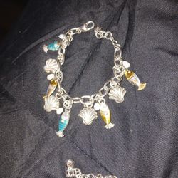 Silver Bracelet With Fish And Shells 395 Silver 