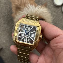 Gold Skeleton Watch