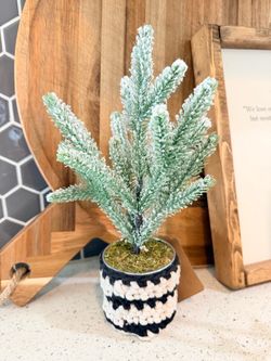 Mini Flocked Artificial Pine Tree Decor