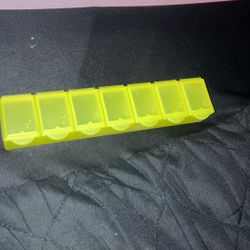 Transparent Yellow Pill Organizer Reminder Box with Embossed Letters & Braille