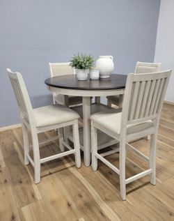 Counter height dining set table with 4 chairs