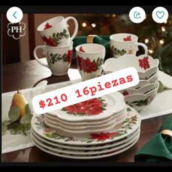 Vajilla Navideŉa 16 Piezas 