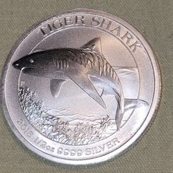 1/2 Oz .9999 Silver Tiger Shark Australia 50 Cent Coin
