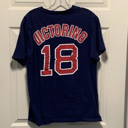 Boston Red Sox #18 Majestic Shane Victorino Jersey Blue t-shirt MLB Size L  for Sale in Abington, MA - OfferUp