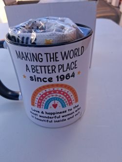 “Making the World Better Since 1964” Mug – New, With Gift Insert