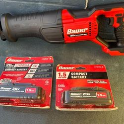Bauer Reciprocating Saw 2 Battery Ans Charger 