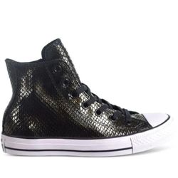 Converse Woman's Chuck Taylor Snakeskin All Star Black Sneakers Size 6 Rare NWT