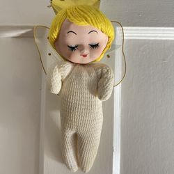 Vintage 60s Enesco Sleeping Angel Baby Girl Christmas Ornament 