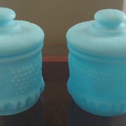 PAIR OF FENTON CANISTERS