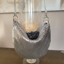 Silver Mesh Shoulder/Hobo Bag 11"x7"